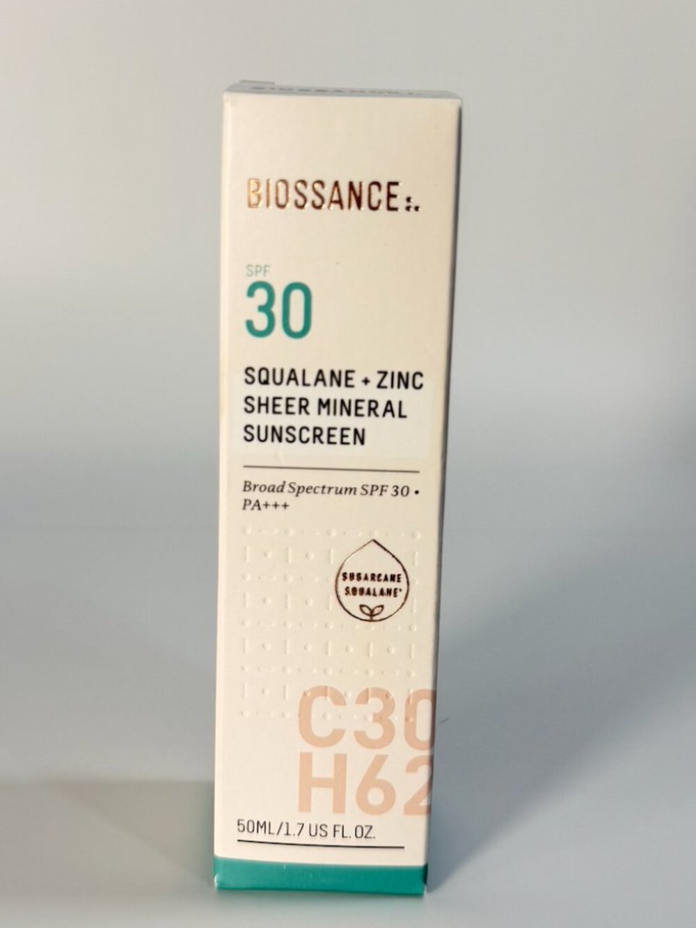 Biossance Squalane + Zinc Sheer Mineral Sunscreen SPF 30 50ml NIB Authentic
